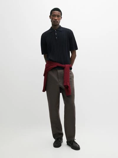 Поло-свитер с косами из смесового хлопка- Заказать в России