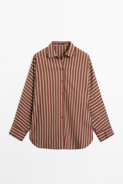 Massimo Dutti Рубашка с полосатым узором и рукавами летучая мышь