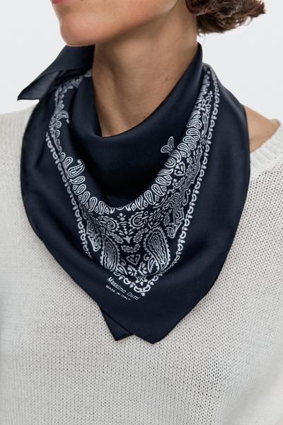 Massimo Dutti Шелковый платок с орнаментом PAISLEY из 100% шелка