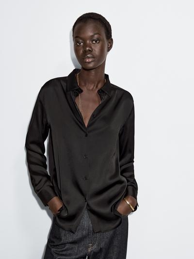 Massimo Dutti Рубашка из потрясающего атласа купить с доставкой.