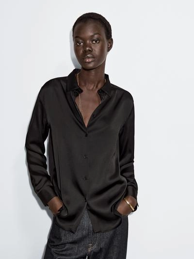 Рубашка из потрясающего атласа- Заказать в России