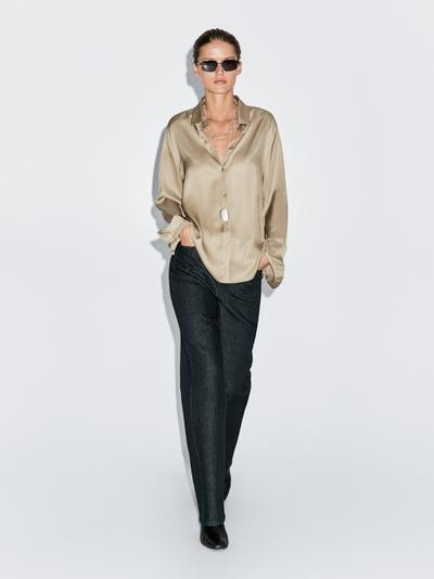 Massimo Dutti Рубашка из потрясающего атласа купить с доставкой.