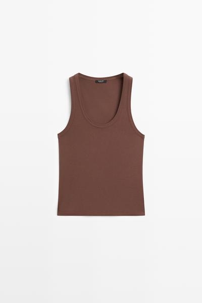Massimo Dutti Хлопковый безрукавный топ из 100%