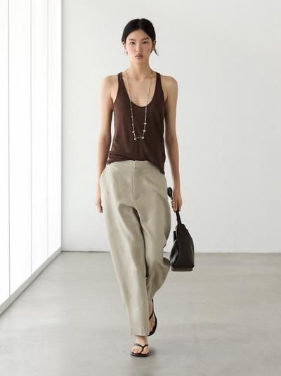 Massimo Dutti Льняные брюки CARROT FIT
