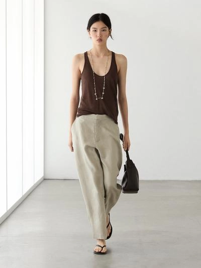 Льняные брюки carrot fit