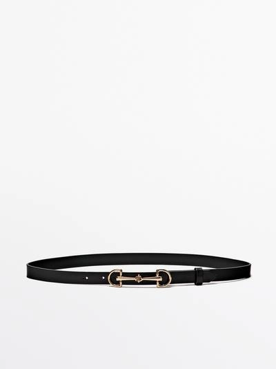 Кожанный ремень в стиле конного спорта