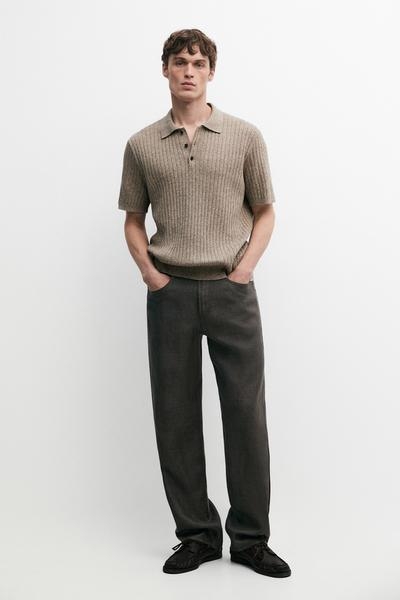 Massimo Dutti Свитер с воротником поло из хлопкового трикотажа купить с доставкой.