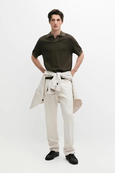 Поло свитер с воротником стойкой из 100% хлопка- Заказать в России