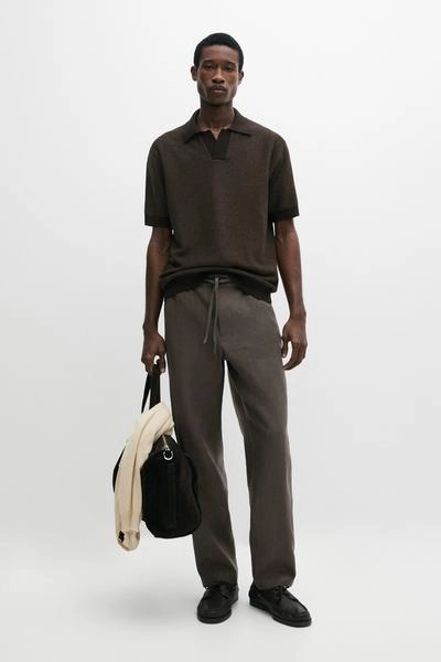 Свитер-поло из текстурированного вязаного хлопка 100%- Заказать в России