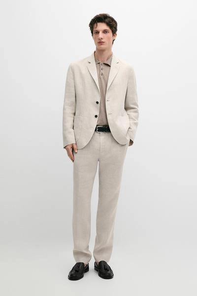 Пиджак из льна с карманами