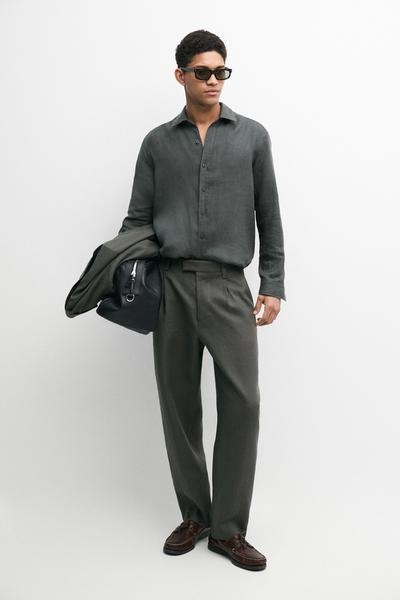 Massimo Dutti Брюки для костюма из льна купить с доставкой.