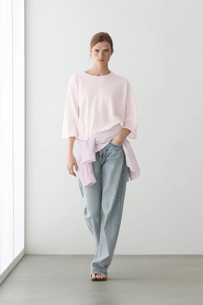 Футболка из льняной смеси- Заказать в России