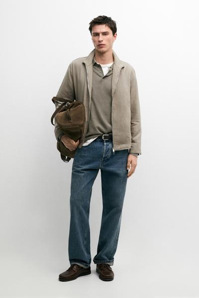 Massimo Dutti Льняная бомбер-куртка купить с доставкой.