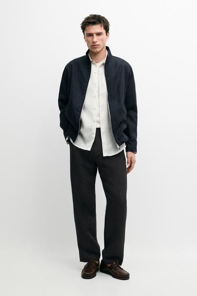 Massimo Dutti Льняная бомбер-куртка купить с доставкой.