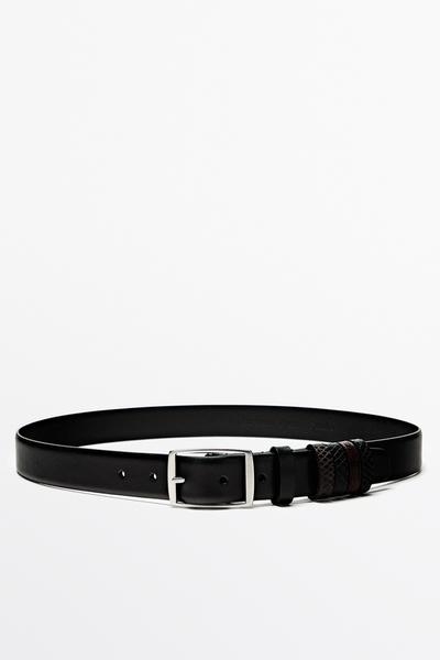 Massimo Dutti Кожанный пояс с 5 петлями - STUDIO