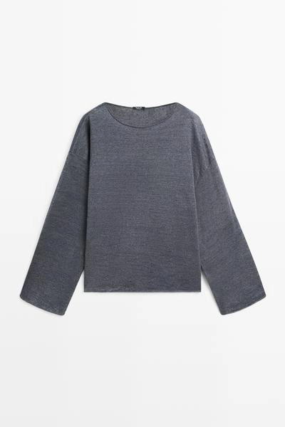 Massimo Dutti Свитер из льна с лодочкой