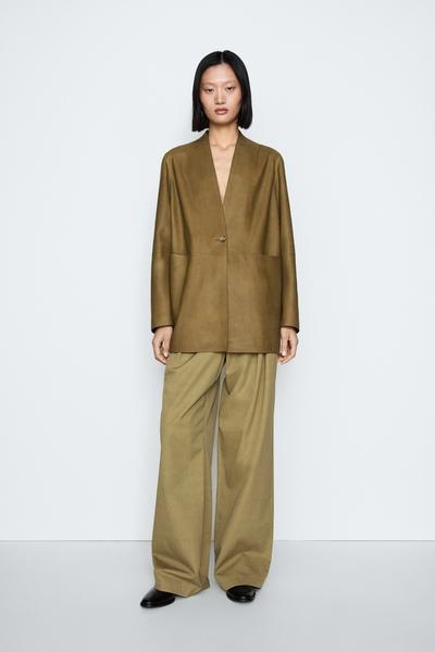 Massimo Dutti Брюки с защипами и пересекающимся застежкой - STUDIO