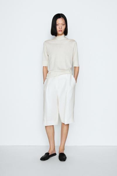 Massimo Dutti Свитер из шелково-шерстяной смеси с деталями на спине - STUDIO