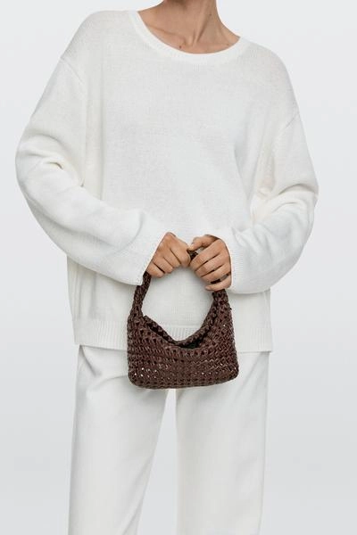 Плетеная мини-сумка из кожи