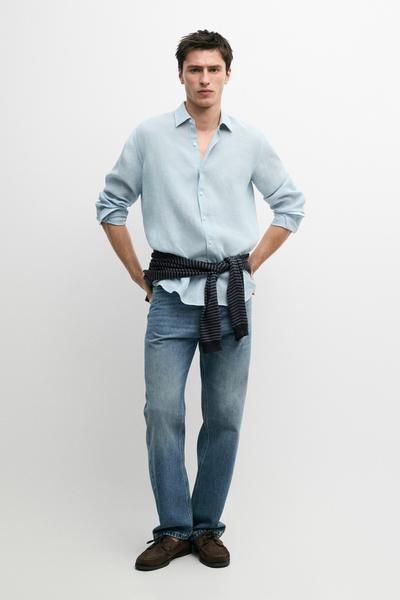 Massimo Dutti Рубашка из 100% льна купить с доставкой.