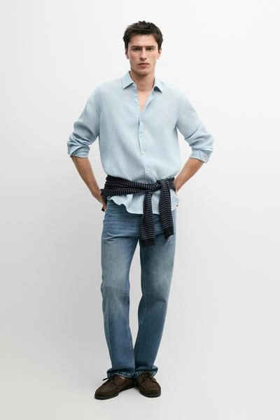 Рубашка из 100% льна- Заказать в России