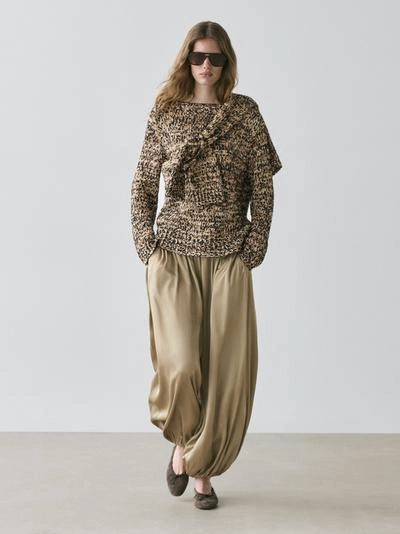 Massimo Dutti Брюки свободного кроя из атласа