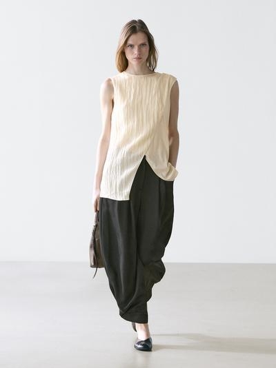Massimo Dutti Топ с перекрестными лямками и деталью на плече