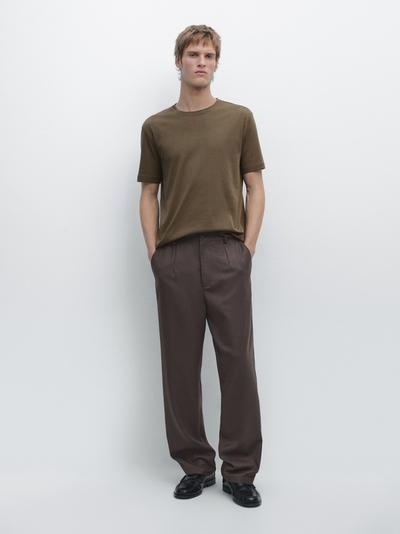 Massimo Dutti Футболка из хлопкового микса с коротким рукавом