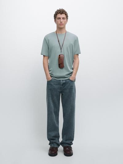 Massimo Dutti Футболка из хлопкового микса с коротким рукавом