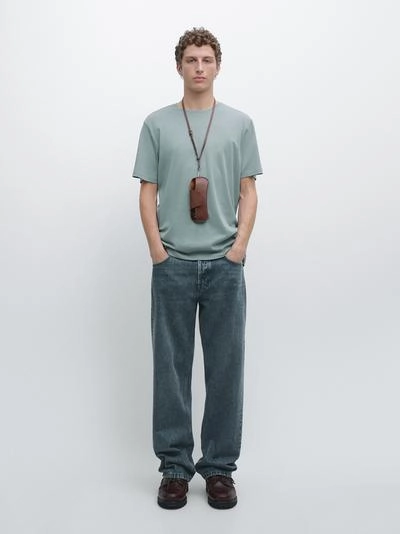 Футболка из хлопкового микса с коротким рукавом- Заказать в России