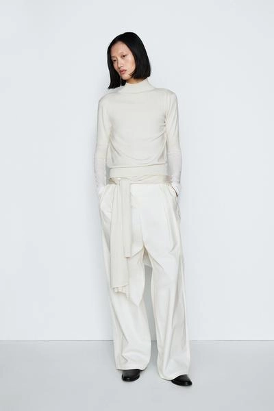 Massimo Dutti Джемпер из вязаного шелкового микса с шарфом - STUDIO