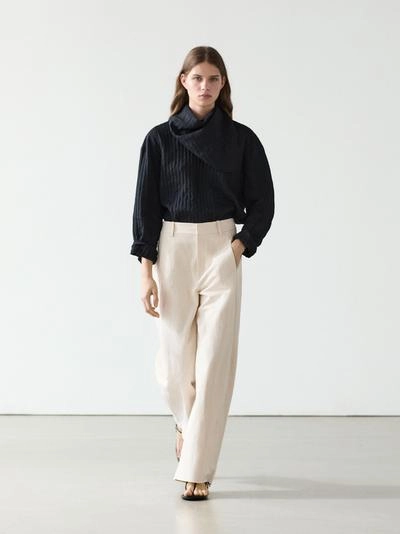 Брюки linen and cotton barrel fit- Заказать в России