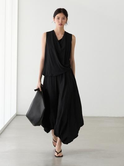 Massimo Dutti Потоковый полупрозрачный комбинезон-платье купить с доставкой.