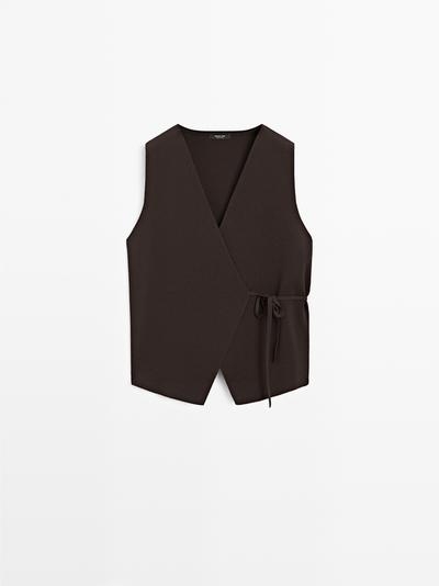 Massimo Dutti Жилет вязаный с завязками