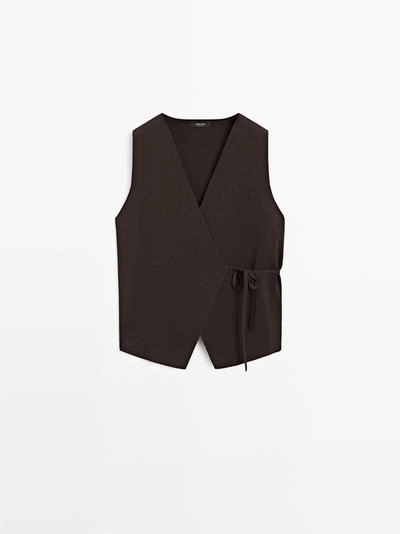 Massimo Dutti Жилет вязаный с завязками