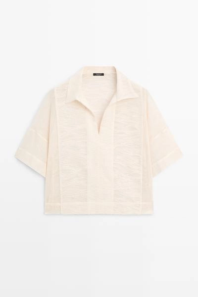 Massimo Dutti Поло из 100% хлопка с вышивкой