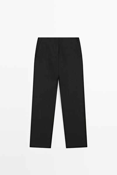 Massimo Dutti Прямые льняные брюки со свободным кроем купить с доставкой.
