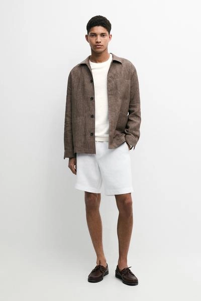 Шорты-бермуды из 100% льна- Заказать в России