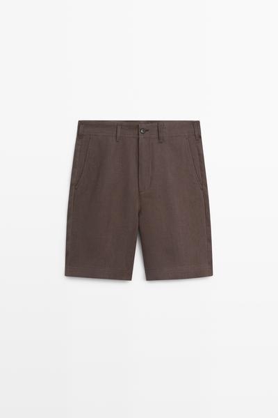 Massimo Dutti 100% льняные короткие бермуды купить с доставкой.