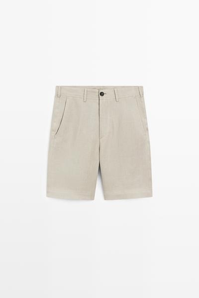Massimo Dutti Шорты-бермуды из 100% льна купить с доставкой.