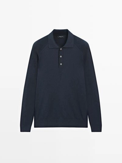 Поло-свитер из хлопкового микса- Заказать в России