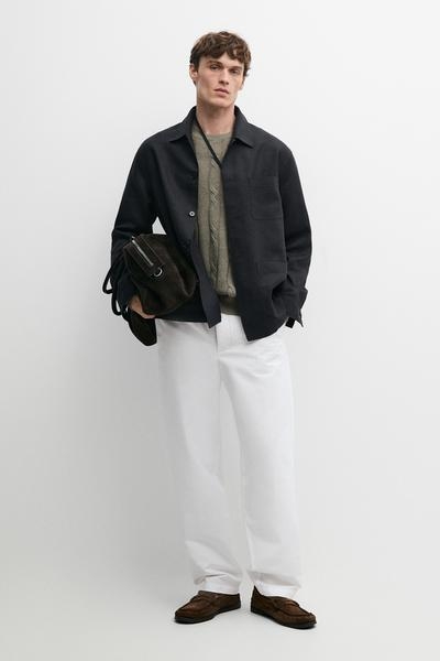 Massimo Dutti Хлопковые и льняные брюки в стиле баррель купить с доставкой.