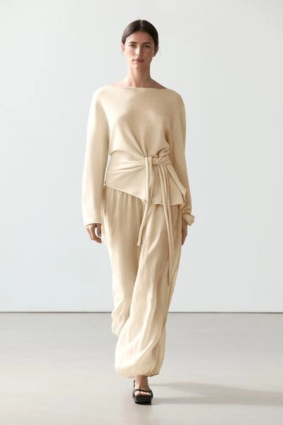 Брюки саруэль из льна свободного кроя- Заказать в России