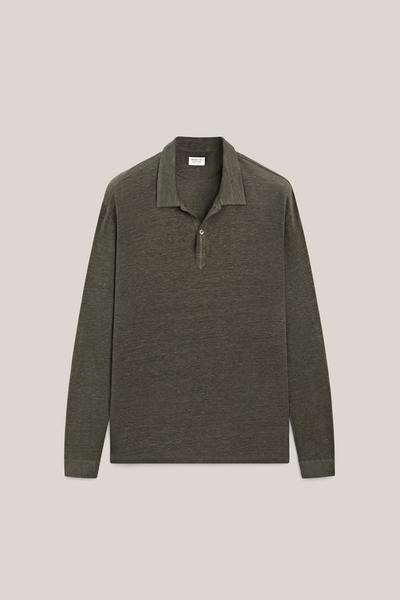 Massimo Dutti Поло с длинным рукавом из 100% льна - лимитированное издание купить с доставкой.