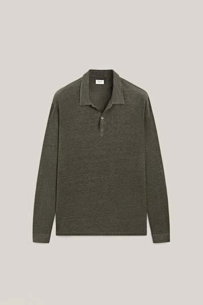 Поло с длинным рукавом из 100% льна - лимитированное издание- Заказать в России