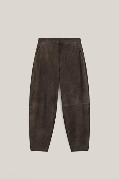 Massimo Dutti Замшевые кожаные брюки - лимитированная коллекция купить с доставкой.