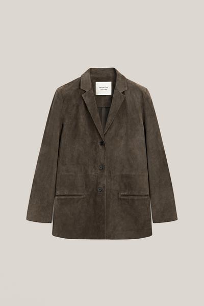 Massimo Dutti Эксклюзивный блейзер из замши 100% - LIMITED EDITION