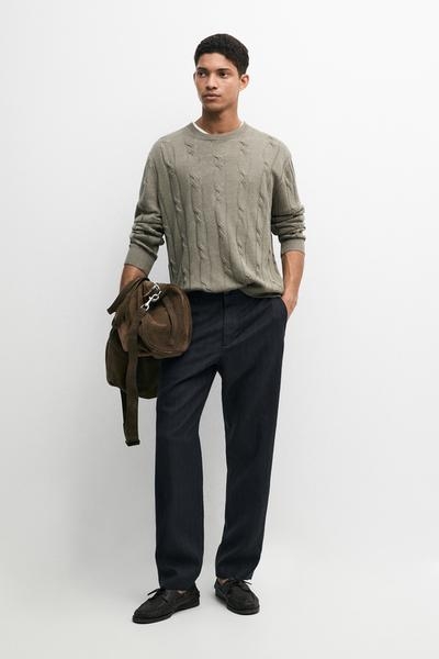 Massimo Dutti Льняные брюки с полосатыми деталями
