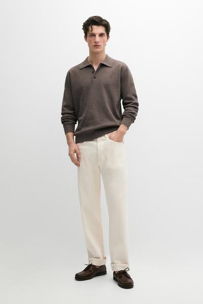 Massimo Dutti Поло из хлопкового трикотажа с пуговицами