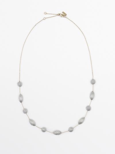 Massimo Dutti Ожерелье с текстурированными овальными элементами
